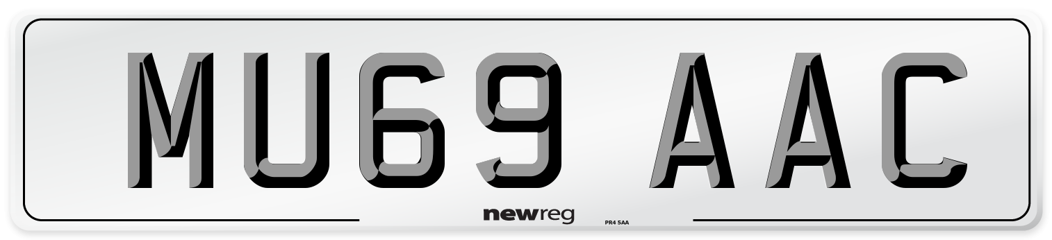 MU69 AAC Number Plate from New Reg